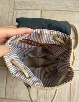 Bolso Mochila Boho Beige Multicolor