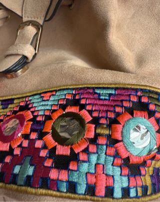 Bolso Mochila Boho Beige Multicolor