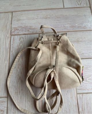 Bolso Mochila Boho Beige Multicolor