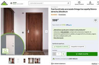 PUERTA ACORAZADA SAPELLY - BLANCA