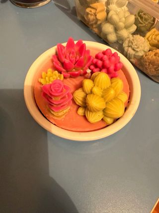 Candela vaso piante grasse fatta a mano