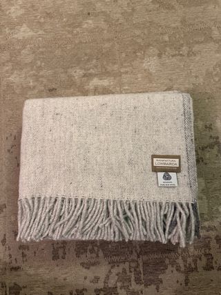 Plaid in pura Lana Vergine Beige/Grigio