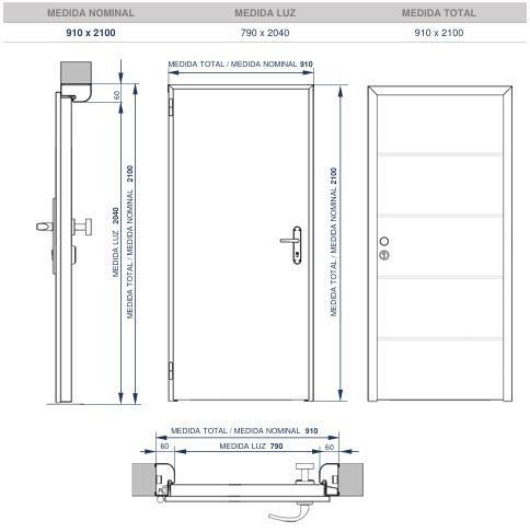 PUERTA EXTERIOR METÁLICA NOGAL 4R