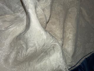 Copriletto Raso Bianco con Bordi Blu