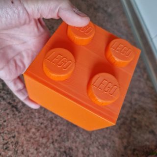 Portalápices Naranja Estilo Lego