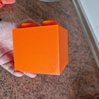 Portalápices Naranja Estilo Lego