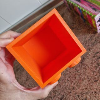 Portalápices Naranja Estilo Lego