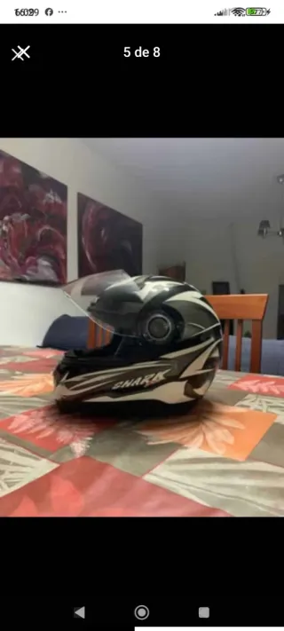 Capacete Shark Preto e Branco tamanho S.
