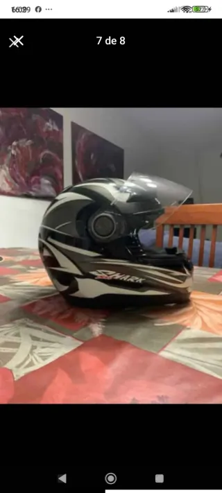 Capacete Shark Preto e Branco tamanho S.