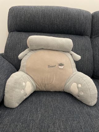 Almohada Lectura Infantil Oso Beige Gris