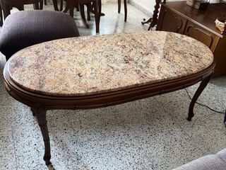 Mesa de centro madera y mármol