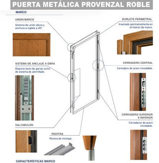 PUERTA METÁLICA PROVENAL ROBLE