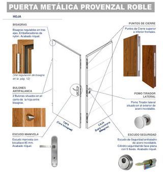 PUERTA METÁLICA PROVENAL ROBLE