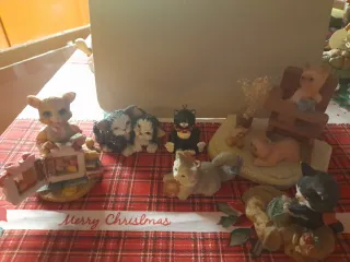 Lotto 7 gattini ceramica decorativi