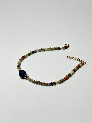 Pulsera Acero Inoxidable Mineral Rodonita