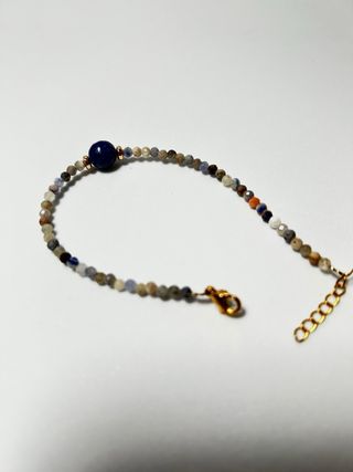 Pulsera Acero Inoxidable Mineral Rodonita