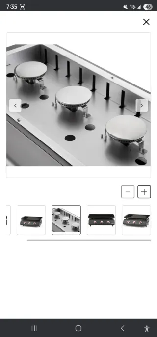 Plancha de gas 3 quemadores