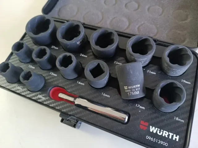 SET VASOS ESPIRAL 1/2" 15 PIEZAS WURTH