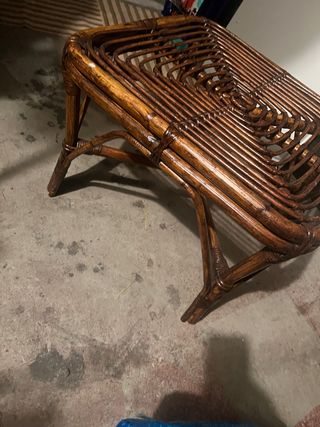 Sgabello in Rattan Marrone