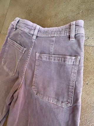 Pantalón vaquero rosa Mango ancho