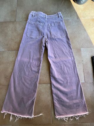 Pantalón vaquero rosa Mango ancho