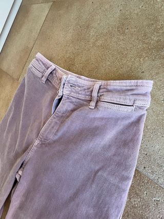 Pantalón vaquero rosa Mango ancho