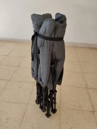 2 Camas Plegable Camping Gris