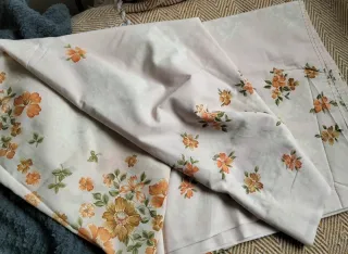 Sábana encimera flores vintage 70s/80s