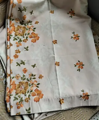 Sábana encimera flores vintage 70s/80s