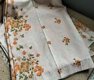 Sábana encimera flores vintage 70s/80s