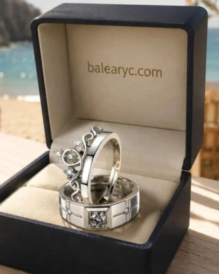 Alianzas de plata ajustables para pareja