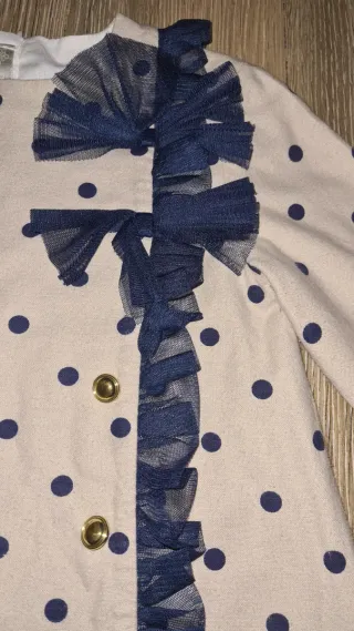 Vestido niña lunares azul