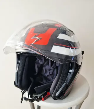 Casco Moto Jet Scorpion Exo Negro Rojo