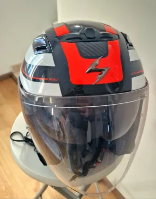 Casco Moto Jet Scorpion Exo Negro Rojo