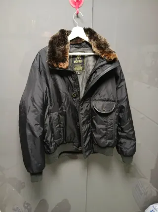 Chaqueta Bomber Morris Talla XL Negra Marrón