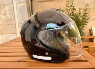 Casco Moto Jet SHOEI Blanco y negro