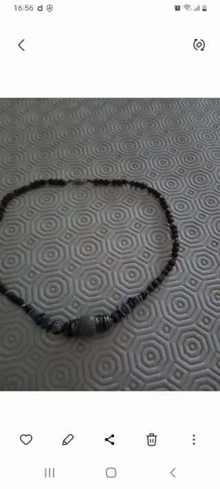 Collana vintage pietre dure blu e marroni