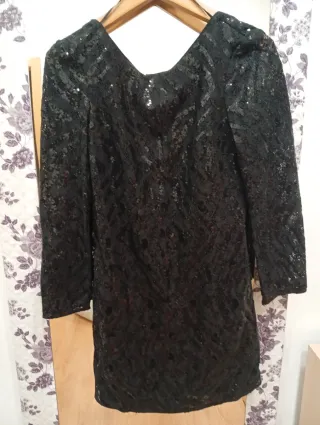 Vestido fiesta lentejuelas negro