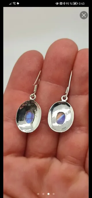 Pendientes Plata 925 Piedra Lunar