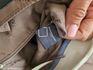 Borsa Nannini pelle e tessuto beige