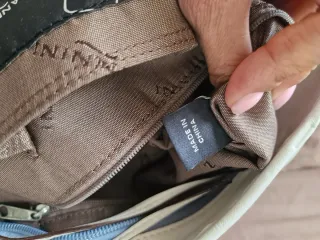 Borsa Nannini pelle e tessuto beige