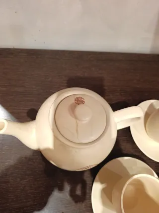 Juego Tazas y Tetera Cerámica Diseño Oriental