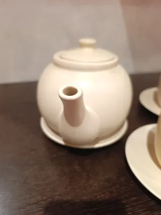 Juego Tazas y Tetera Cerámica Diseño Oriental