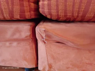 Divano 3 posti maxi in tessuto arancione