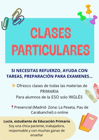 Clases particulares profesora particular