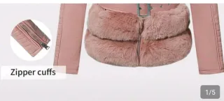 Chaqueta rosa con pelo