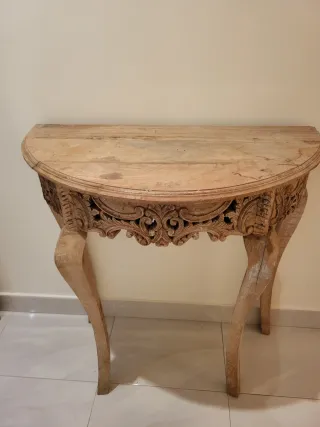 Mesa artesanal madera, bohemio, para restaurar