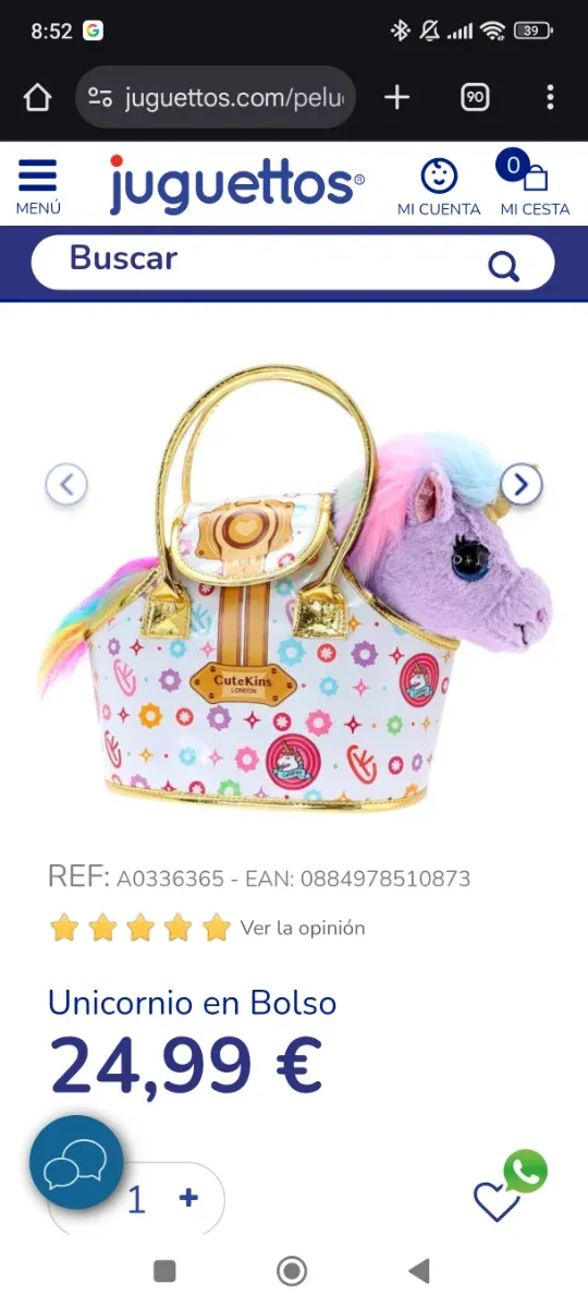 Unicornio en Bolso de Juguettos