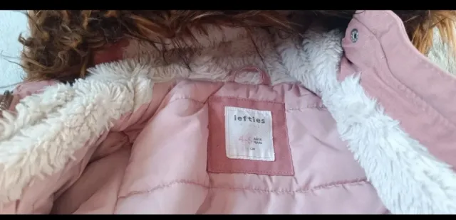 Chaqueta abrigo rosa con capucha 110