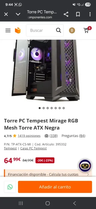 PC Gaming RTX 3060 Ti i5 12600KF 3700MHz